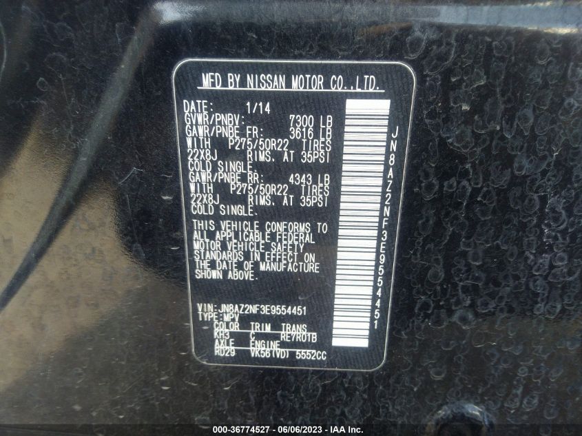 2014 INFINITI QX80 - JN8AZ2NF3E9554451