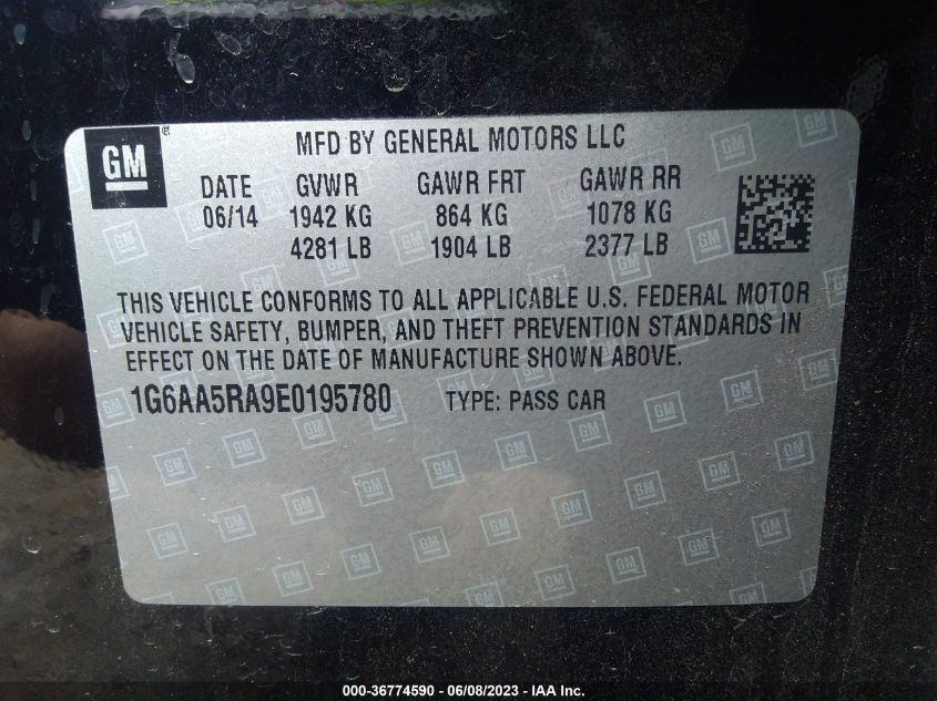 2014 CADILLAC ATS STANDARD RWD - 1G6AA5RA9E0195780