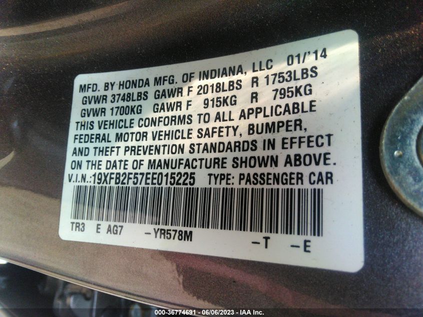 2014 HONDA CIVIC LX - 19XFB2F57EE015225