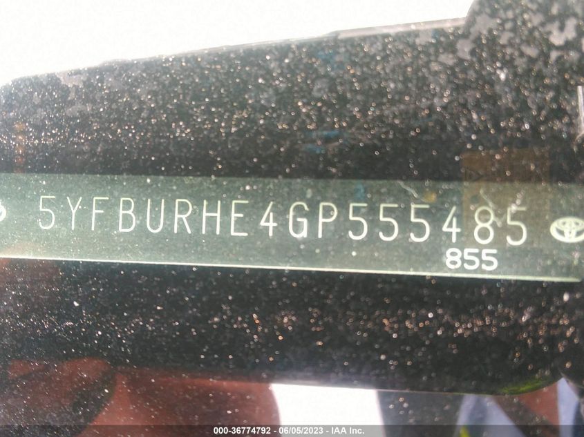 2016 TOYOTA COROLLA LE - 5YFBURHE4GP555485