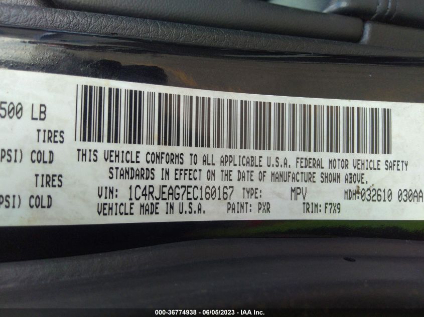 2014 JEEP GRAND CHEROKEE LAREDO - 1C4RJEAG7EC160167