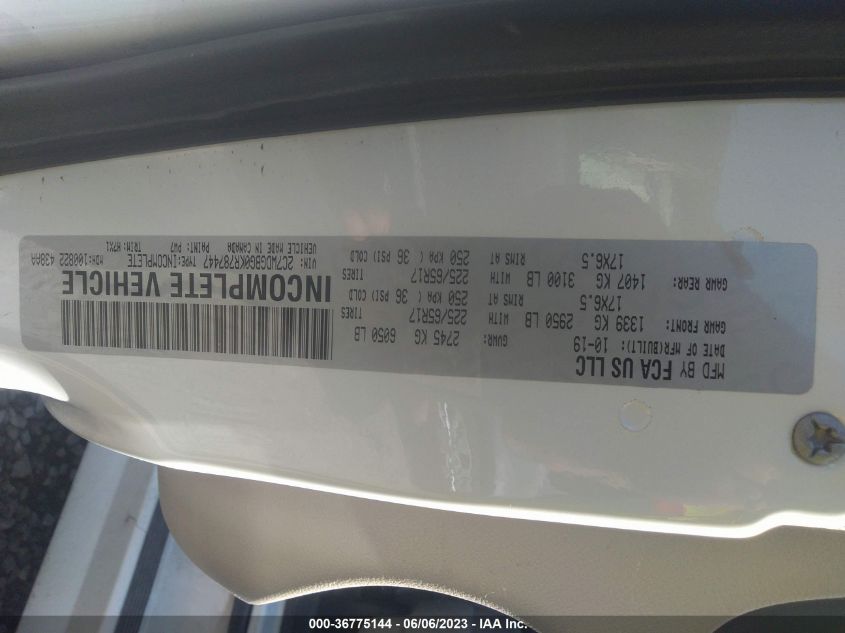 2019 DODGE GRAND CARAVAN SE - 2C7WDGBG0KR787447