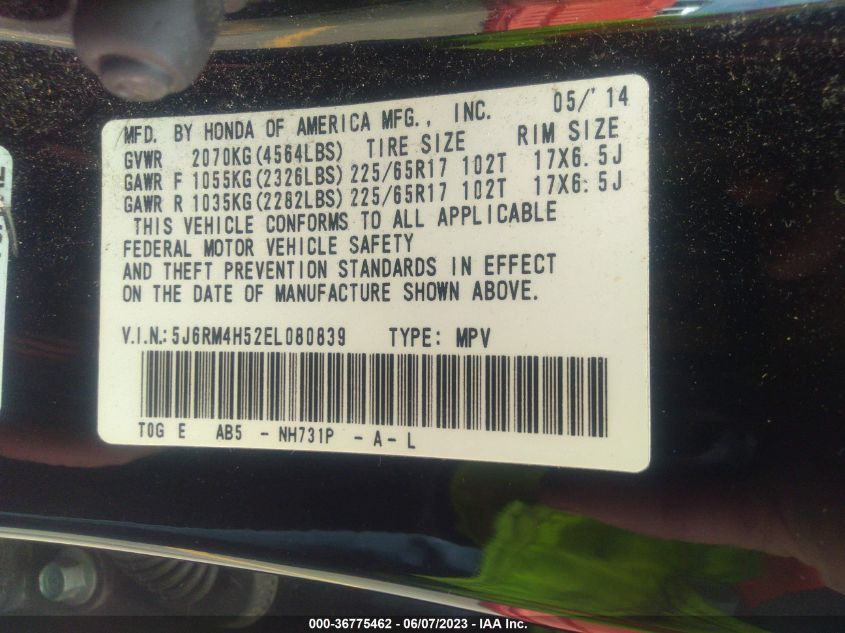 2014 HONDA CR-V EX - 5J6RM4H52EL080839