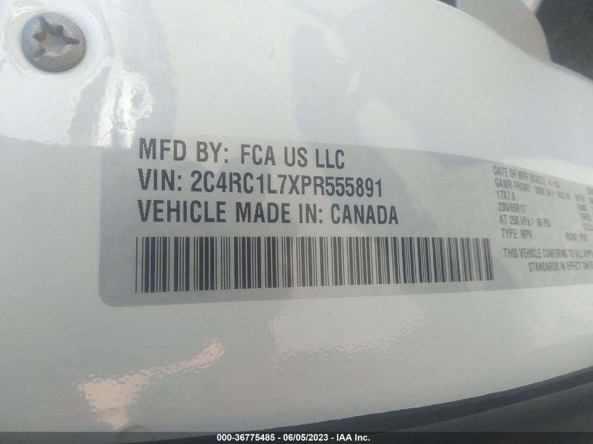 2023 CHRYSLER PACIFICA - 2C4RC1L7XPR555891