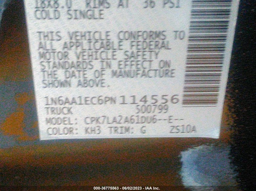 2023 NISSAN TITAN S/SV/PRO-4X - 1N6AA1EC6PN114556