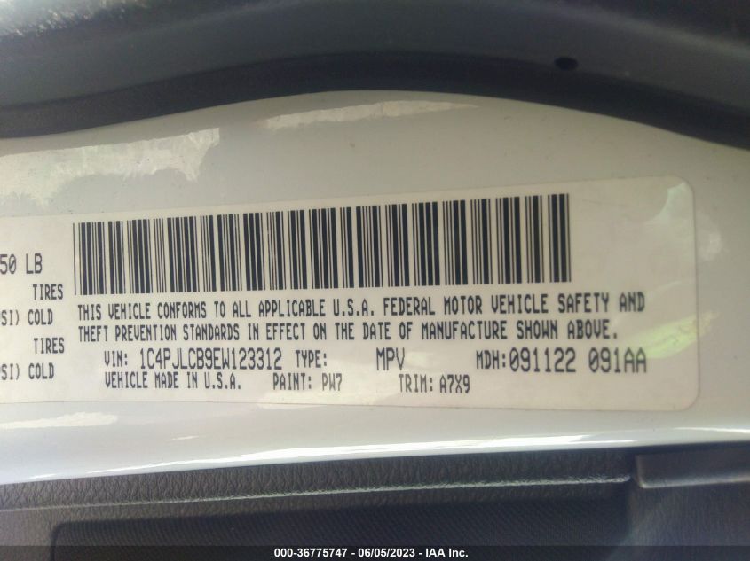 2014 JEEP CHEROKEE LATITUDE - 1C4PJLCB9EW123312