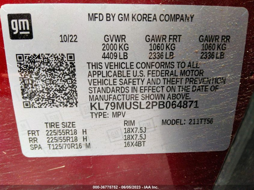 2023 CHEVROLET TRAILBLAZER RS - KL79MUSL2PB064871