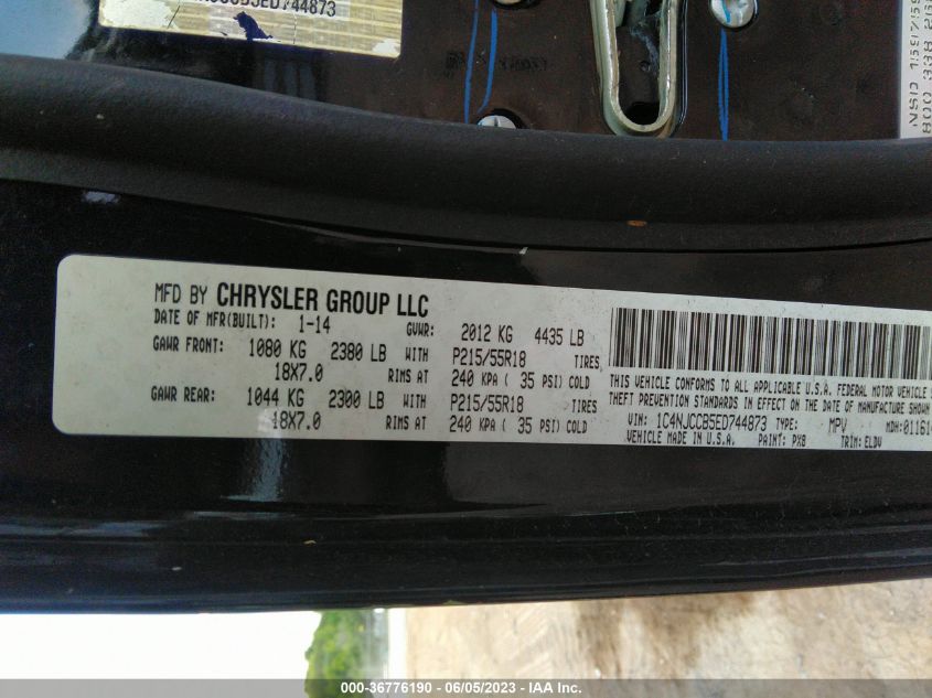 2014 JEEP COMPASS LIMITED - 1C4NJCCB5ED744873