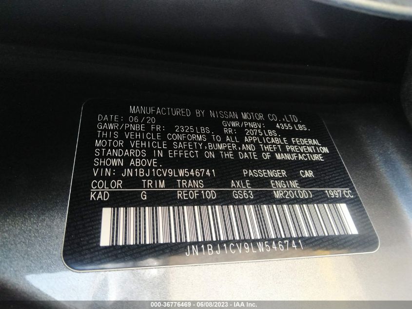 2020 NISSAN ROGUE SPORT SL - JN1BJ1CV9LW546741
