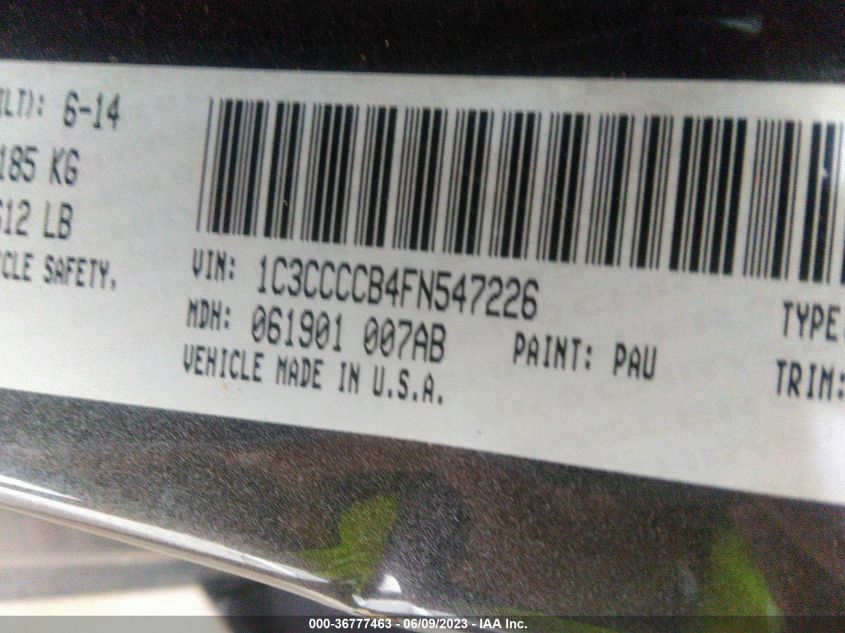 2015 CHRYSLER 200 C - 1C3CCCCB4FN547226