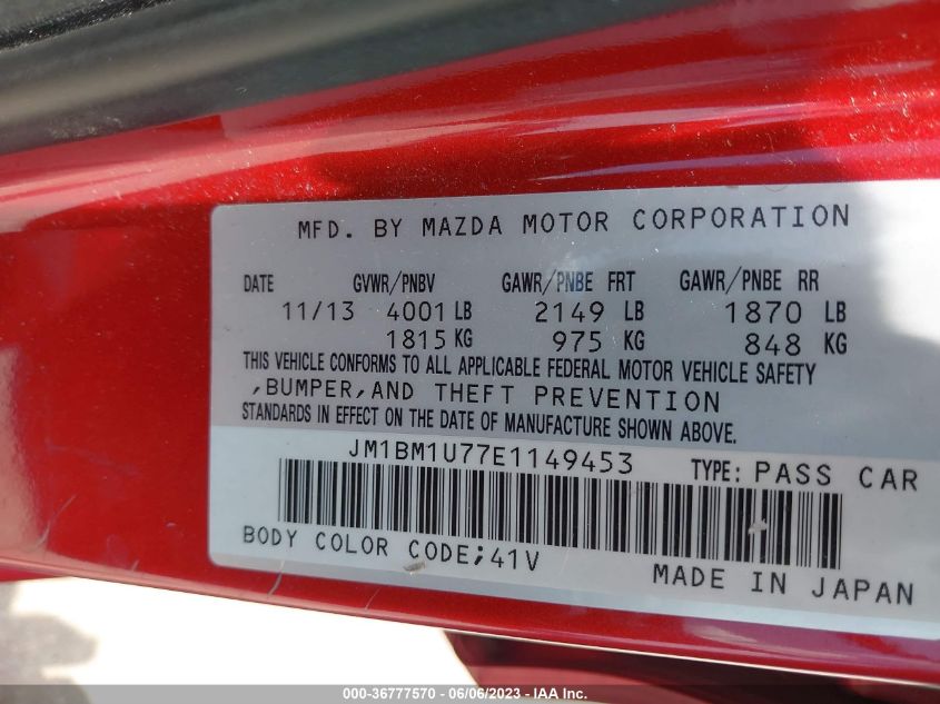 2014 MAZDA MAZDA3 I SPORT - JM1BM1U77E1149453