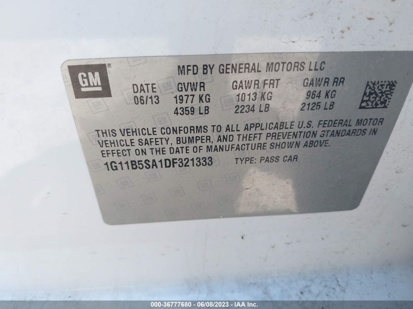 2013 CHEVROLET MALIBU LS - 1G11B5SA1DF321333