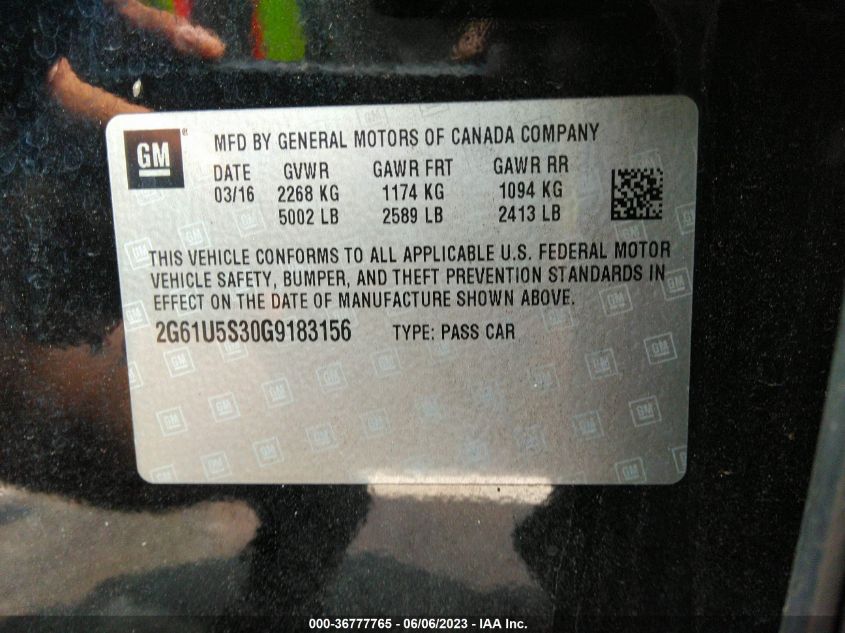 2016 CADILLAC XTS LIVERY PACKAGE - 2G61U5S30G9183156