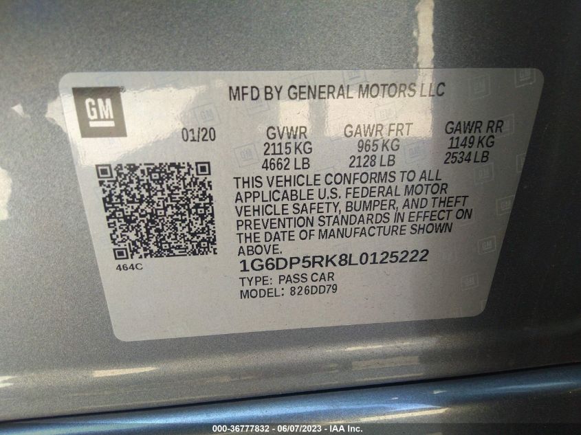2020 CADILLAC CT5 SPORT - 1G6DP5RK8L0125222