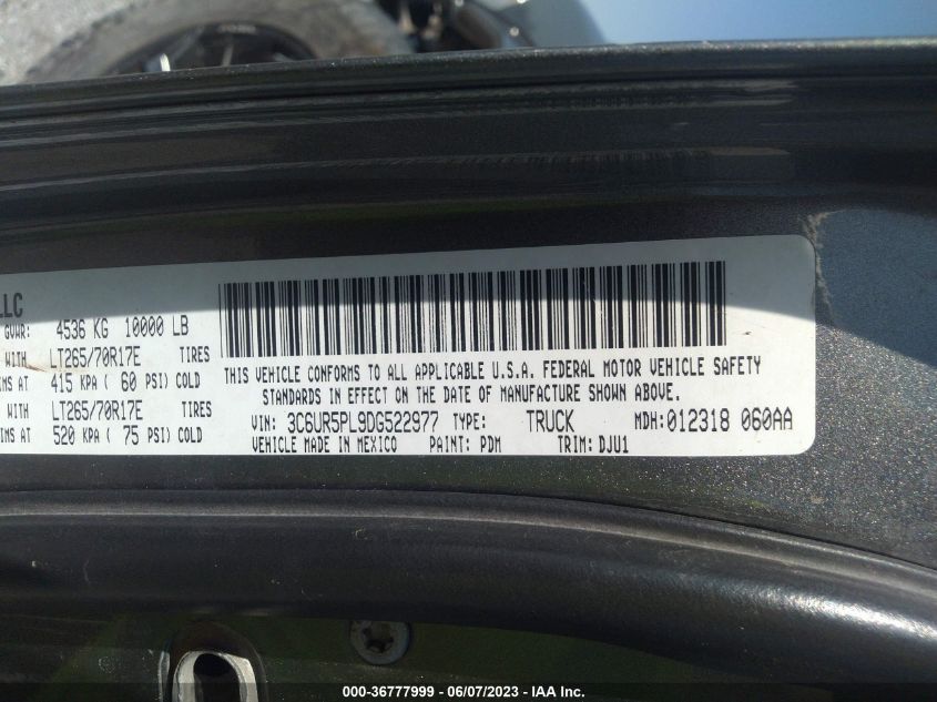 2013 RAM 2500 LONGHORN - 3C6UR5PL9DG522977