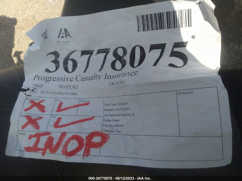 2008 SUZUKI DL650 - JS1VP54A982101484