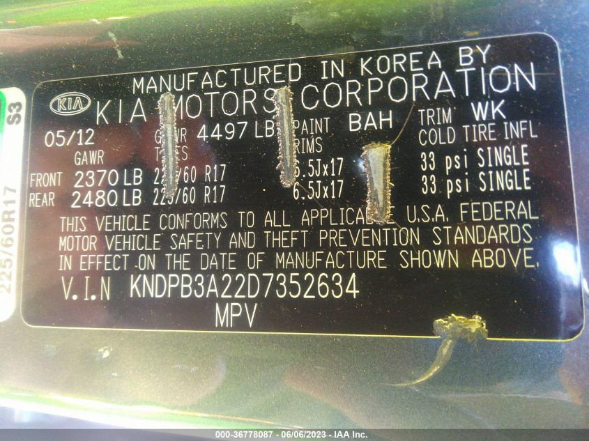 2013 KIA SPORTAGE LX - KNDPB3A22D7352634