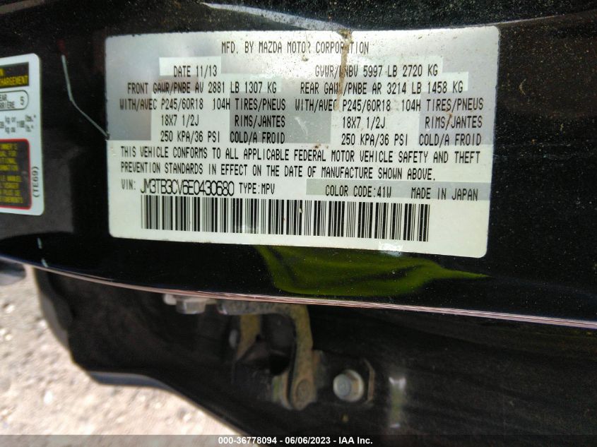 2014 MAZDA CX-9 TOURING - JM3TB3CV6E0430680