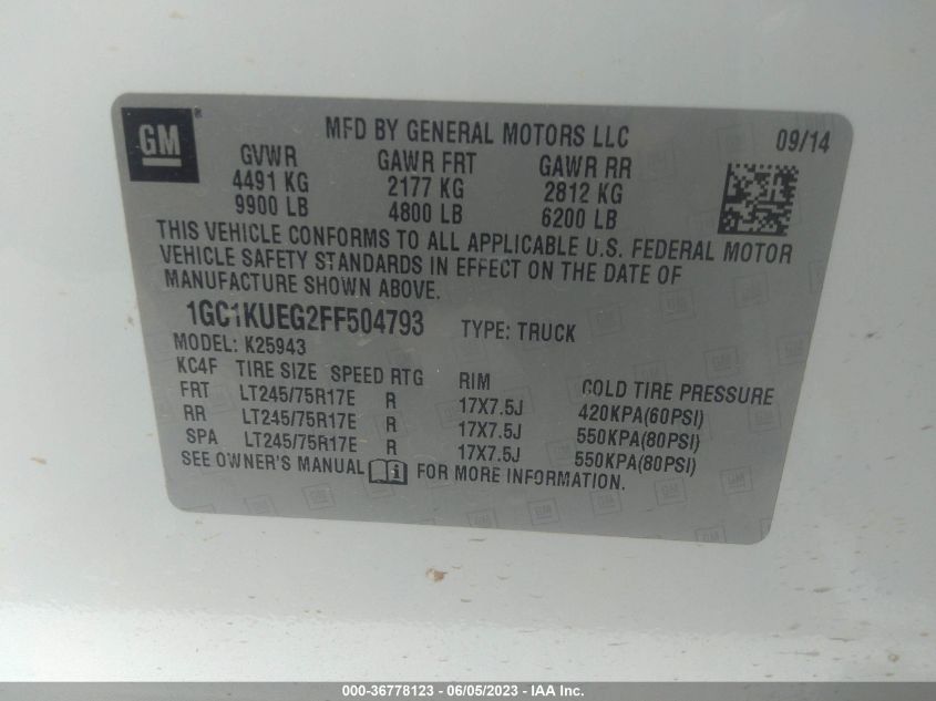 2015 CHEVROLET SILVERADO 2500HD WORK TRUCK - 1GC1KUEG2FF504793