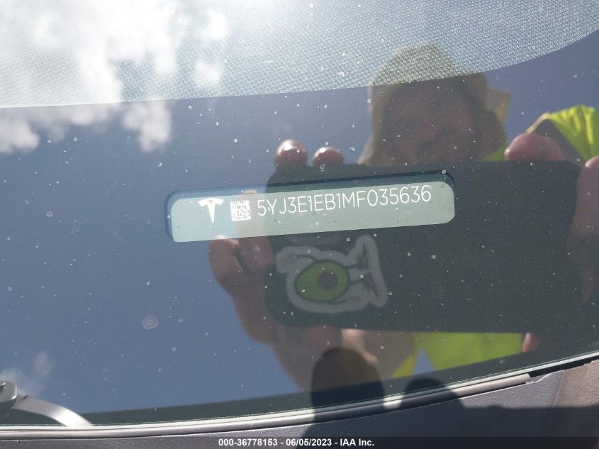 2021 TESLA MODEL 3 LONG RANGE - 5YJ3E1EB1MF035636
