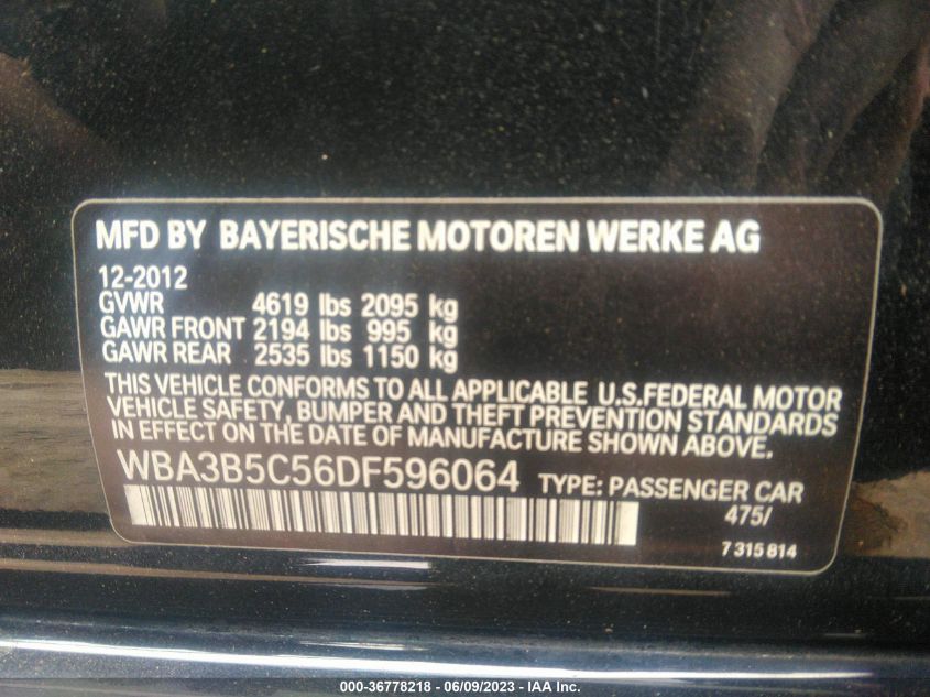 2013 BMW 3 SERIES 328I XDRIVE - WBA3B5C56DF596064