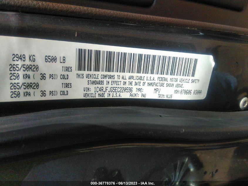 2014 JEEP GRAND CHEROKEE SUMMIT - 1C4RJFJG5EC220596