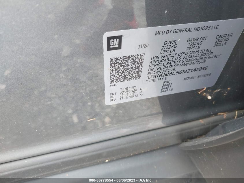 2021 GMC ACADIA SLT - 1GKKNMLS6MZ142986