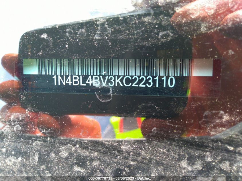 2019 NISSAN ALTIMA S - 1N4BL4BV3KC223110