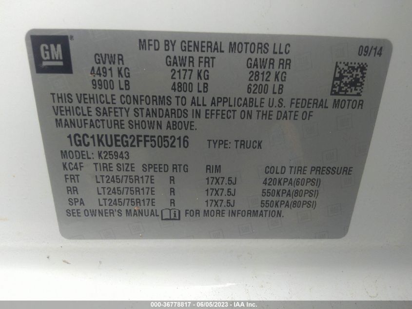 2015 CHEVROLET SILVERADO 2500HD WORK TRUCK - 1GC1KUEG2FF505216