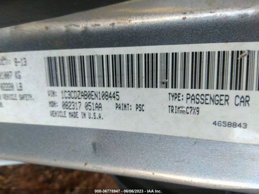 2014 DODGE AVENGER SE - 1C3CDZAB0EN108445