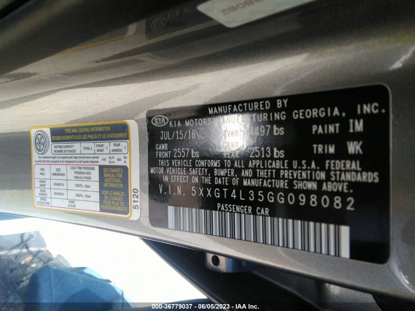 2016 KIA OPTIMA LX - 5XXGT4L35GG098082