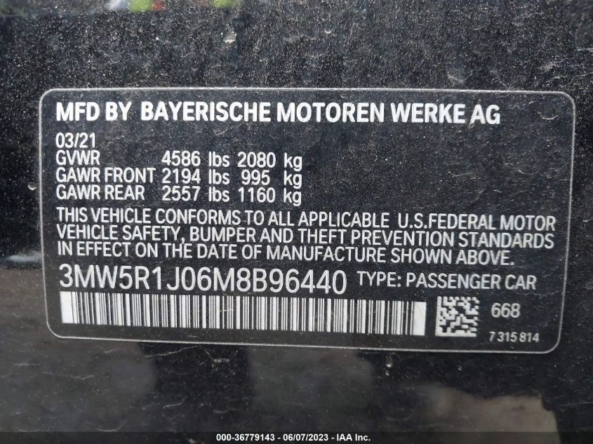 3MW5R1J06M8B96440 BMW 3 Series 330I 9