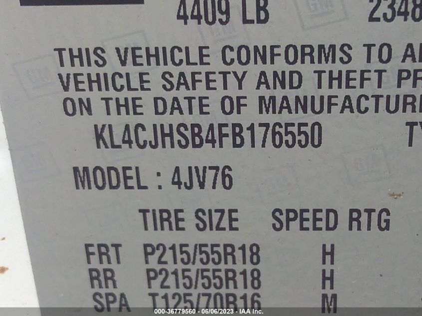 2015 BUICK ENCORE PREMIUM - KL4CJHSB4FB176550
