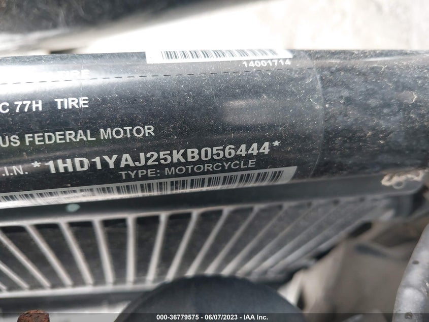 VIN 1HD1YAJ25KB056444 2019 HARLEY-DAVIDSON FLHC