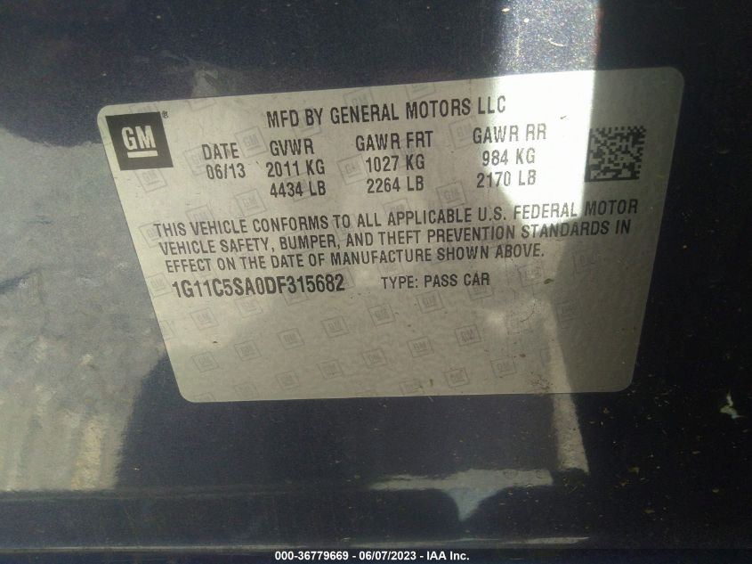 2013 CHEVROLET MALIBU LT - 1G11C5SA0DF315682