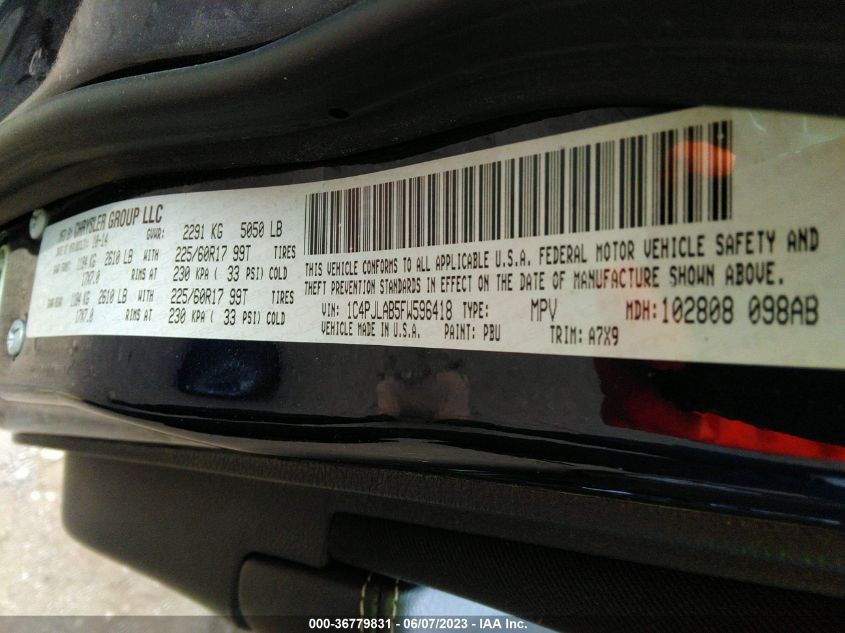 2015 JEEP CHEROKEE SPORT - 1C4PJLAB5FW596418