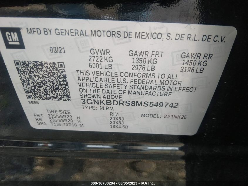 2021 CHEVROLET BLAZER LT - 3GNKBDRS8MS549742
