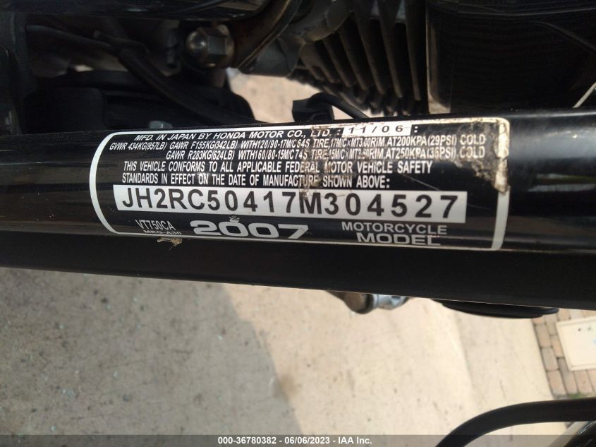 2007 HONDA VT750 JH2RC50417M304527
