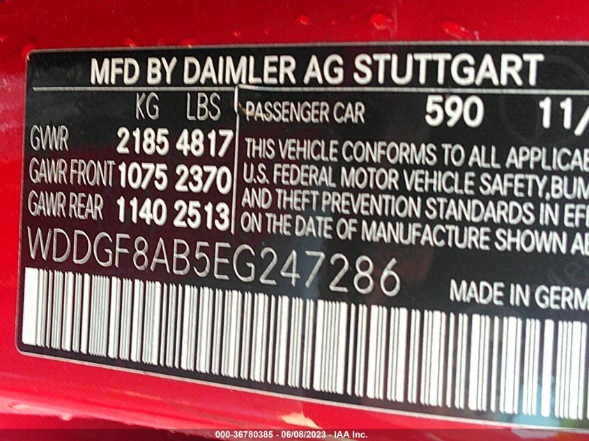 2014 MERCEDES-BENZ C-CLASS C 300 - WDDGF8AB5EG247286