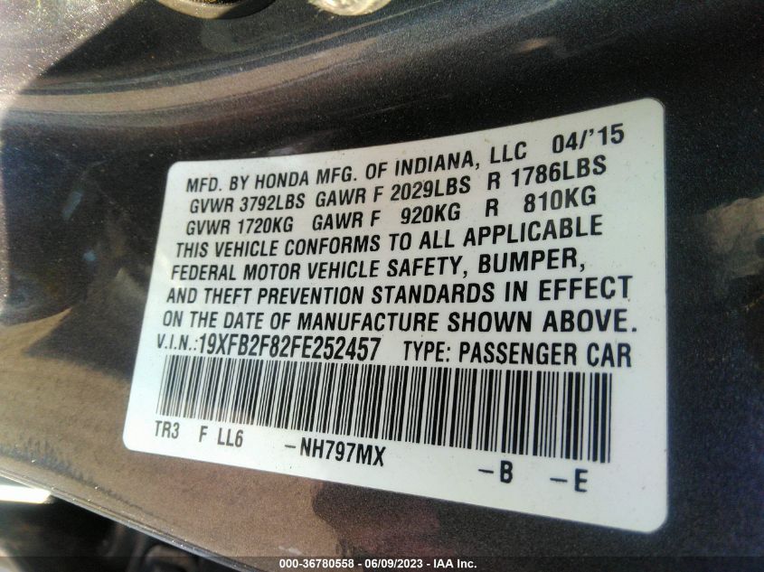 2015 HONDA CIVIC SEDAN EX - 19XFB2F82FE252457