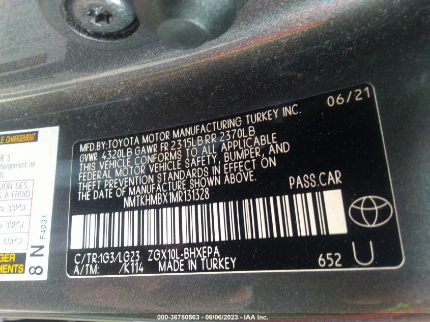 2021 TOYOTA C-HR LE/XLE/LIMITED/NIGHTSHADE - NMTKHMBX1MR131328