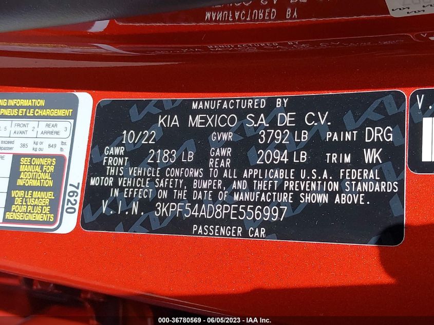2023 KIA FORTE GT-LINE - 3KPF54AD8PE556997