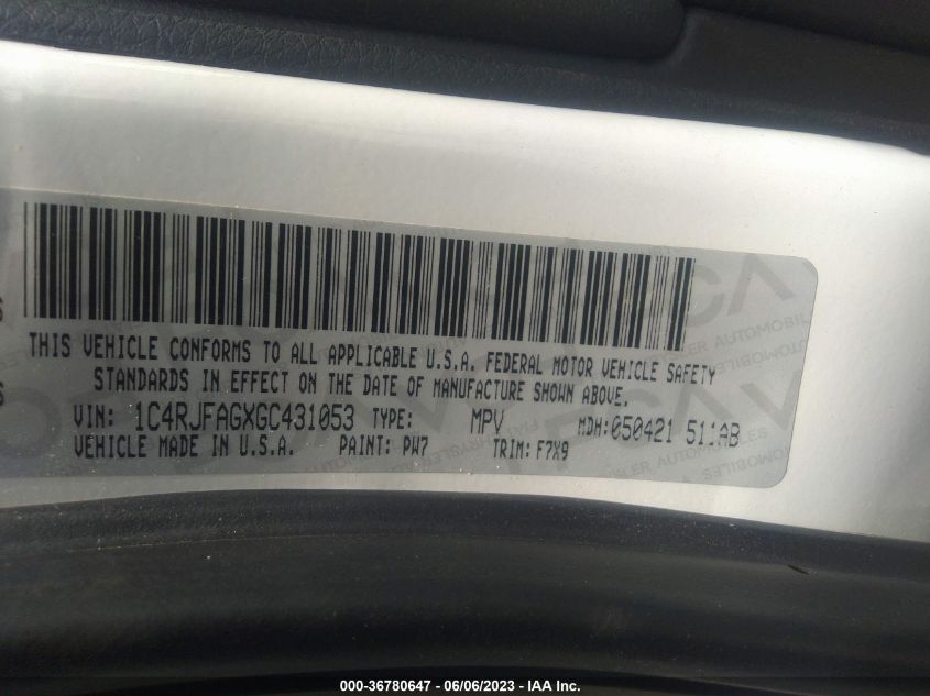 2016 JEEP GRAND CHEROKEE LAREDO - 1C4RJFAGXGC431053