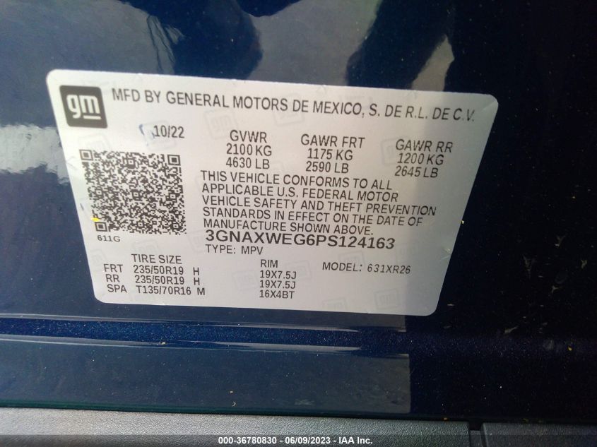 2023 CHEVROLET EQUINOX RS - 3GNAXWEG6PS124163