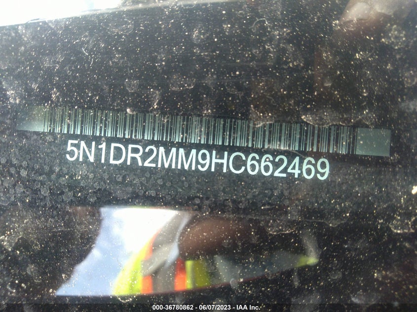 VIN 5N1DR2MM9HC662469 2017 NISSAN PATHFINDER SV