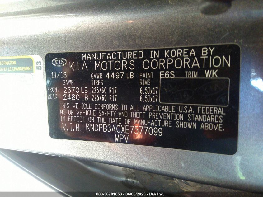 2014 KIA SPORTAGE LX - KNDPB3ACXE7577099