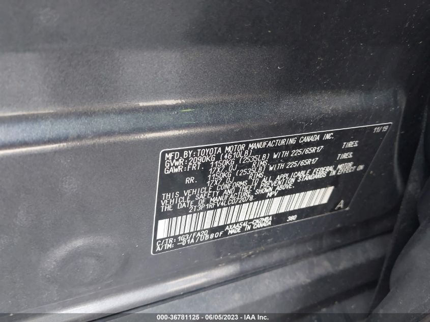 2020 TOYOTA RAV4 XLE - 2T3P1RFV4LC072078