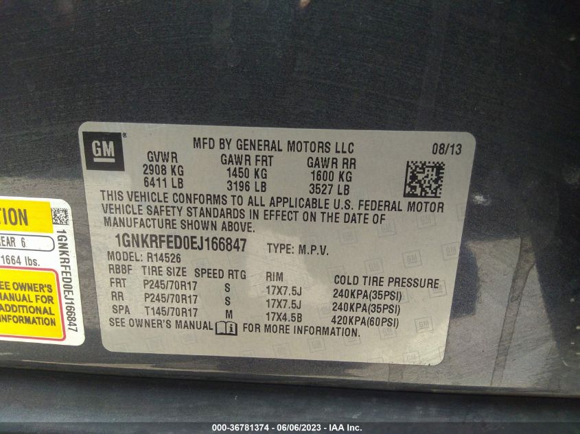 2014 CHEVROLET TRAVERSE LS - 1GNKRFED0EJ166847