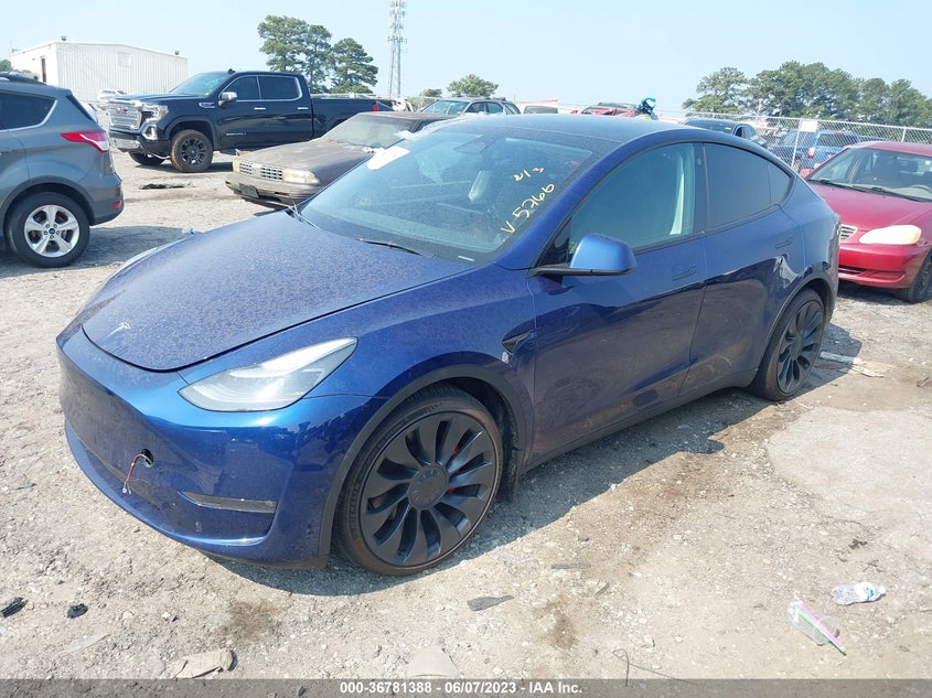 VIN 7SAYGDEF3NF515766 2022 TESLA MODEL Y PERFORMANCE