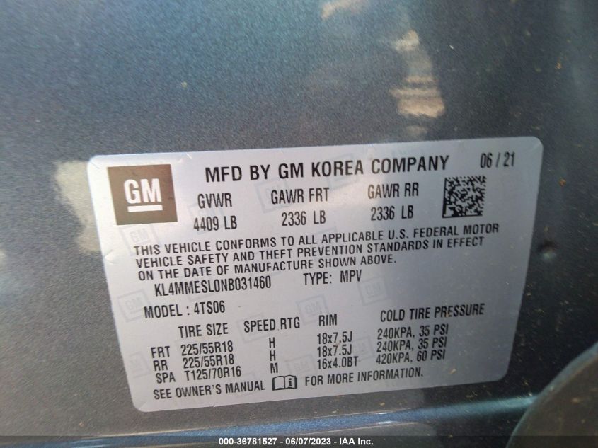 2022 BUICK ENCORE GX SELECT - KL4MMESL0NB031460